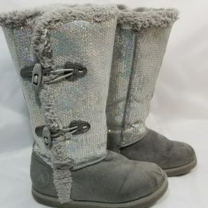 Girls Airwalk Sequenced Gray Boots Size 1